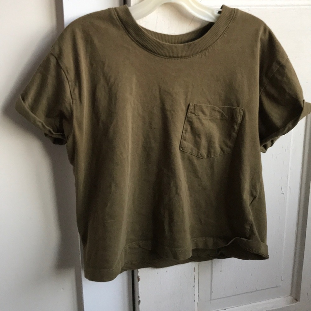 Cropped Olive Shirt